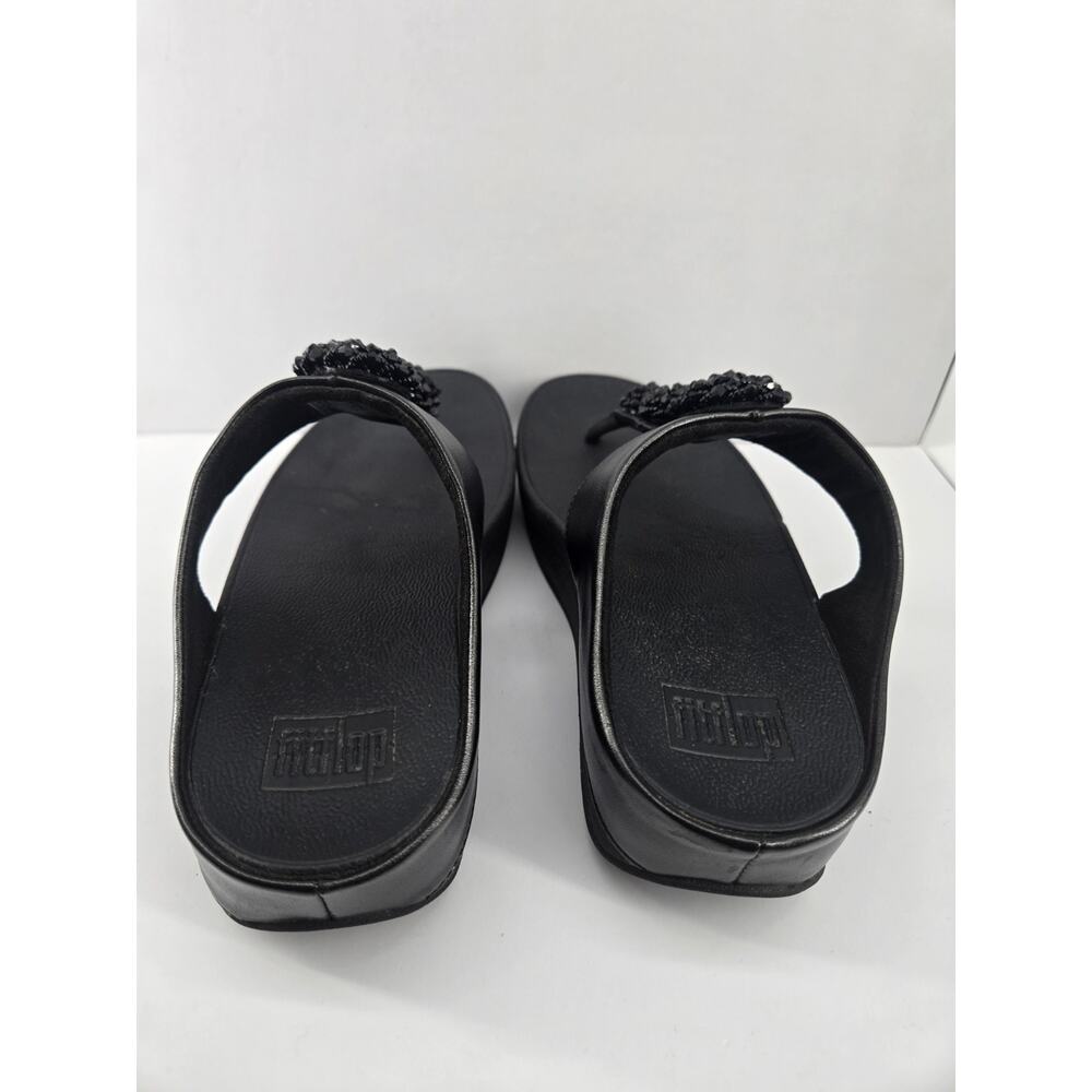 FitFlop Fino Beadie Button Black Post Toe Comfort Sandal Sz 6 - Picture 8 of 11